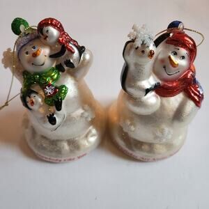 Bradford Exchange Dona Gelsinger The Warmth of Christmas Snowmen Light Ornaments